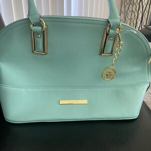 Calvin Klein Aqua Satchel with Gold Accents